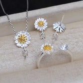 S925 Silver Chrysanthemum Earrings Pendant Ring Empty Support