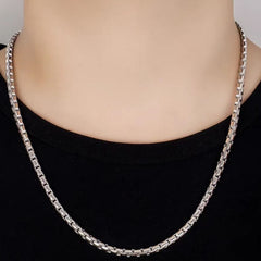 S925 Sterling Silver Box Necklace