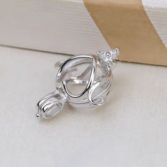 S925 silver heart-shaped pendant cage suitable for 9-10mm pearls(without pearl)