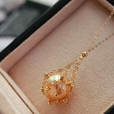 18K Gold Blessing Bag Pearl Bag Necklace(without pearl)