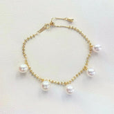 18K gold classic paired with five pearl bracelets for daily wear(without pearl)