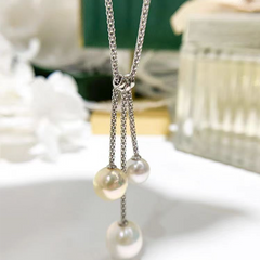 S925 Silver Multiple Pearl Pendant Necklace Accessories(without pearl)