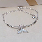S925 Silver Fish Tail Shell Bracelet Bracelet Suitable for Pearl Sizes 5-8mm(without pearl)