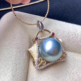 S925 pure silver brushed craft retro design pendant(without pearl)