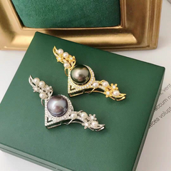 S925 sterling silver fashionable brooch pendant dual-use empty holder(without pearl)