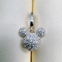 S925 silver inlaid zircon Mickey style exquisite pendant earring accessory (without pearl)