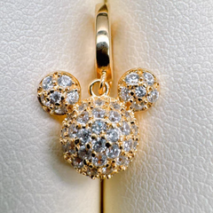 S925 silver inlaid zircon Mickey style exquisite pendant earring accessory (without pearl)