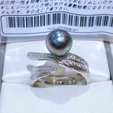S925 sterling silver pearl wing hollow ring with retro and fashionable ring opening(without pearl)