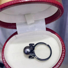 S925 silver M ring empty holder DIY production of pearl accessories living mouth(without pearl)