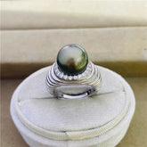 S925 sterling silver precision thick ring, empty holder, semi-finished product, circle shaped, movable mouth(without pearl)