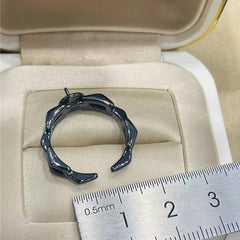 S925 sterling silver ring with black flap, fashionable and simple DIY design(without pearl)