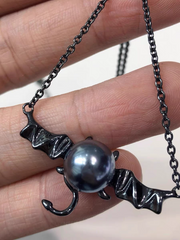 S925 silver cute dark cute demon pendant empty holder