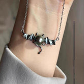 S925 silver cute dark cute demon pendant empty holder