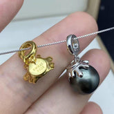 S925 silver pearl pendant accessories sterling silver concealer universal button cheese honeypot(without pearl)