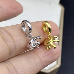 S925 silver pearl pendant accessories sterling silver concealer universal button cheese honeypot(without pearl)