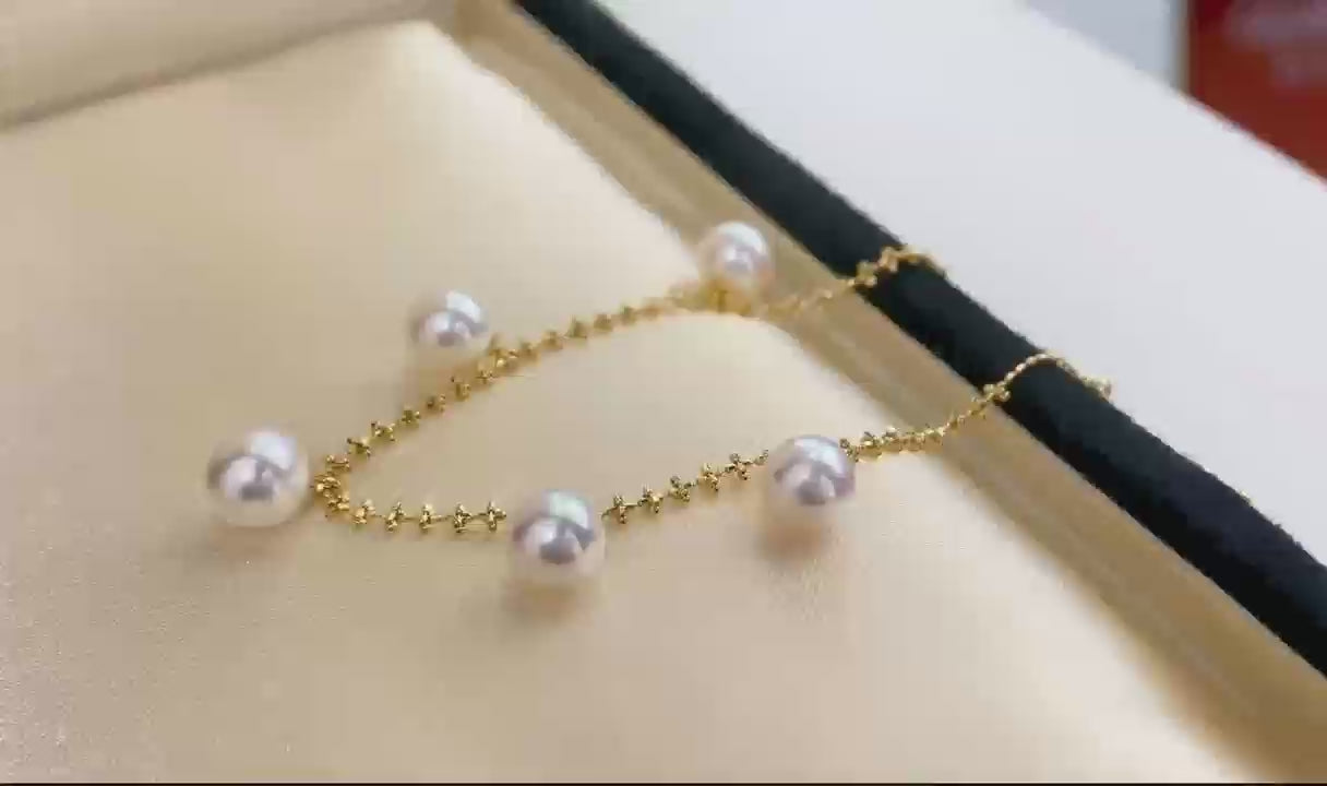 18K gold classic paired with five pearl bracelets for daily wear(without pearl)