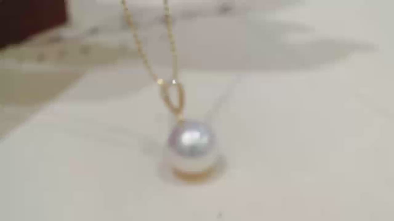 18K gold small and exquisite water droplet pendant with zircon inlay suitable for 10-11mm pearls