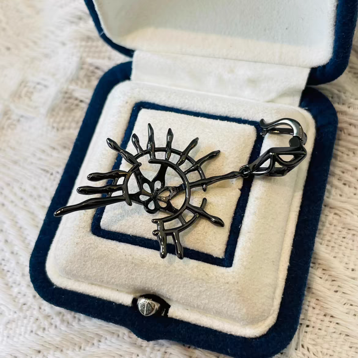[A6]Spider Web Design S925 Sterling Silver Cage Accessory  (Without Pearl) Applicable Pearl Size:11-12mm