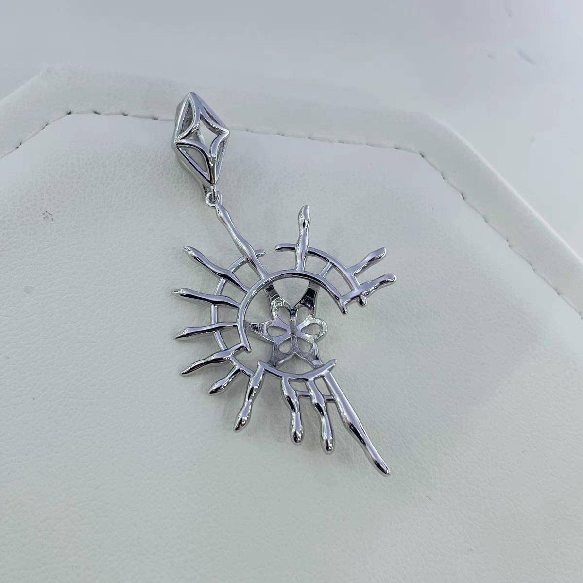 [A6]Spider Web Design S925 Sterling Silver Cage Accessory  (Without Pearl) Applicable Pearl Size:11-12mm