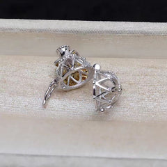 [A11] (Perfect with Akoya) S925 Silver Pendant for 7-8mm Non-Porous Pearl Cage DIY Accessories(Without Pearl)