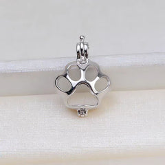 [A16] S925 Silver Cat Foot Pendant Cage Suitable for 8-11mm Pearl(without pearl)
