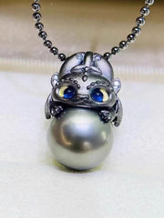 S925 sterling silver pendant empty holder suitable for 12-14mm pearls（without pearl）