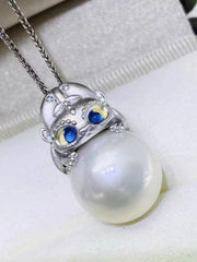 S925 sterling silver pendant empty holder suitable for 12-14mm pearls（without pearl）