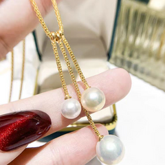 S925 Silver Multiple Pearl Pendant Necklace Accessories（without pearl）
