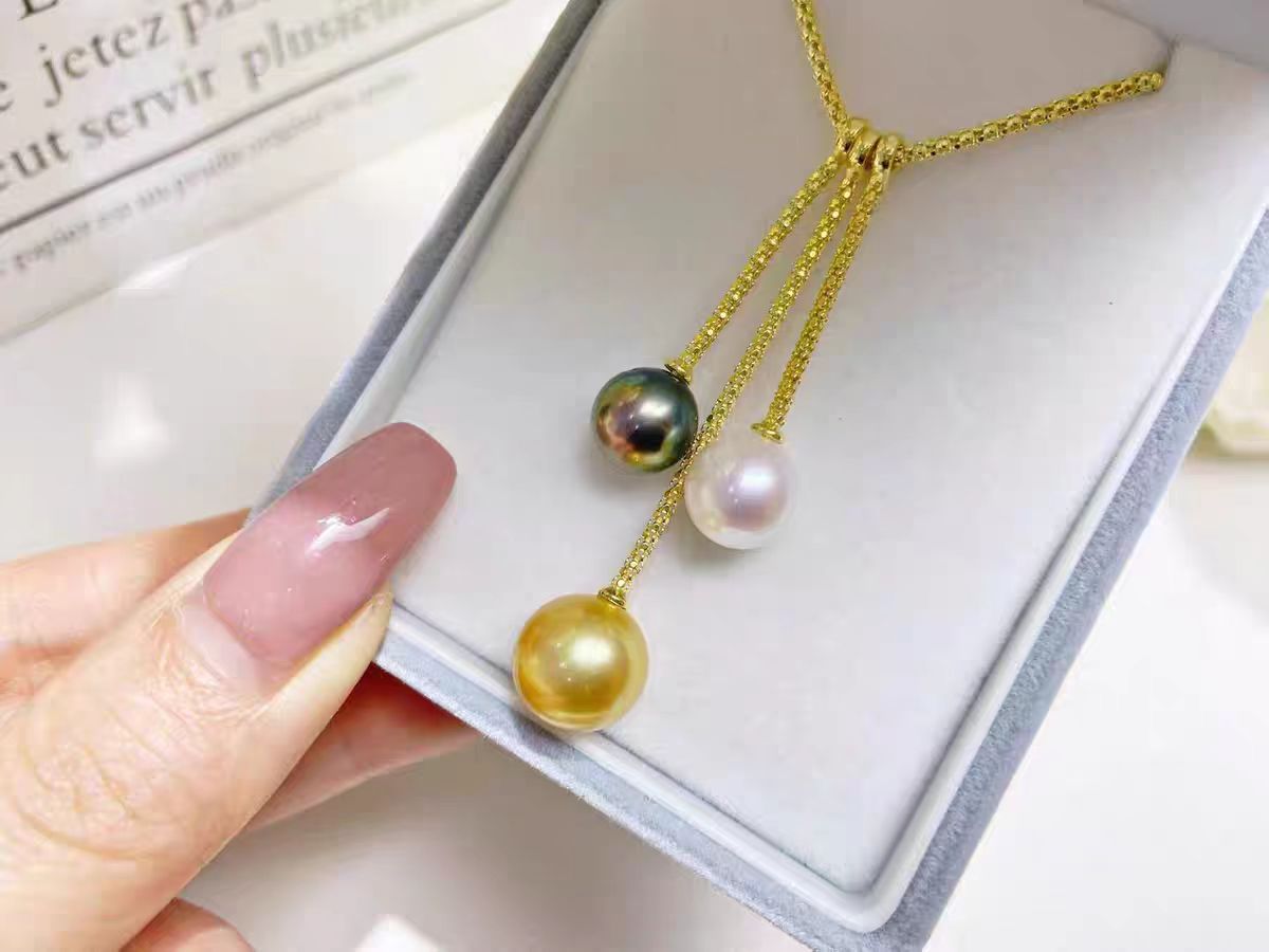 S925 Silver Multiple Pearl Pendant Necklace Accessories（without pearl）
