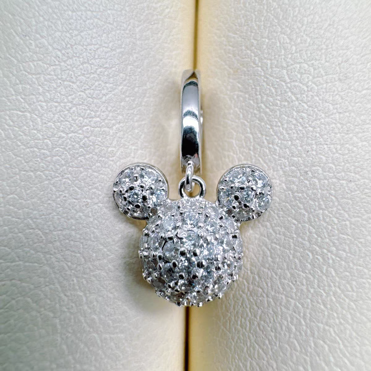 S925 silver inlaid zircon Mickey style exquisite pendant earring accessory (without pearl)