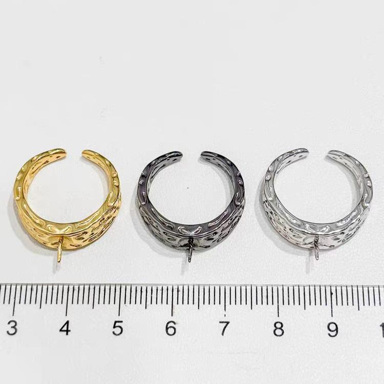 S925 sterling silver ring empty holder DIY accessory（without pearl）