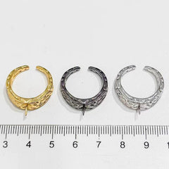 S925 sterling silver ring empty holder DIY accessory（without pearl）