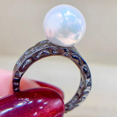 S925 sterling silver ring empty holder DIY accessory（without pearl）