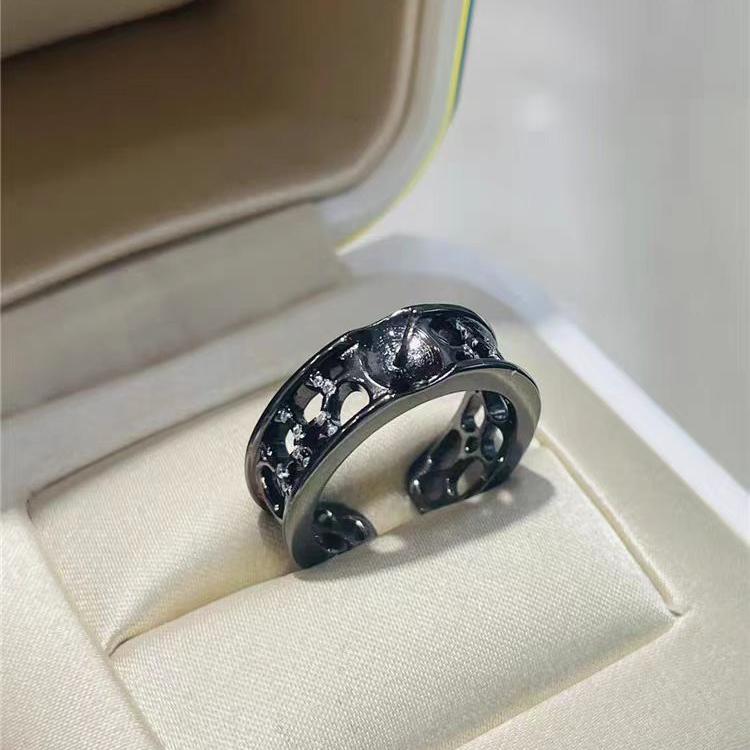 S925 sterling silver ring empty holder DIY accessory（without pearl）