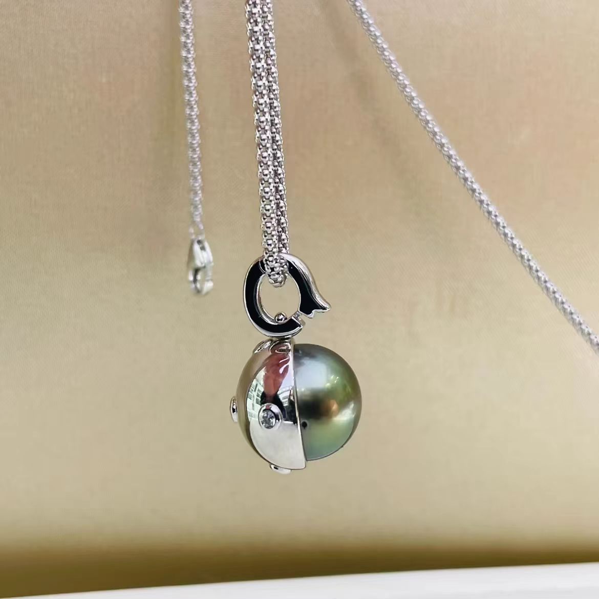 S925 silver universal buckle half wrapped pearl pendant accessory（without pearl）