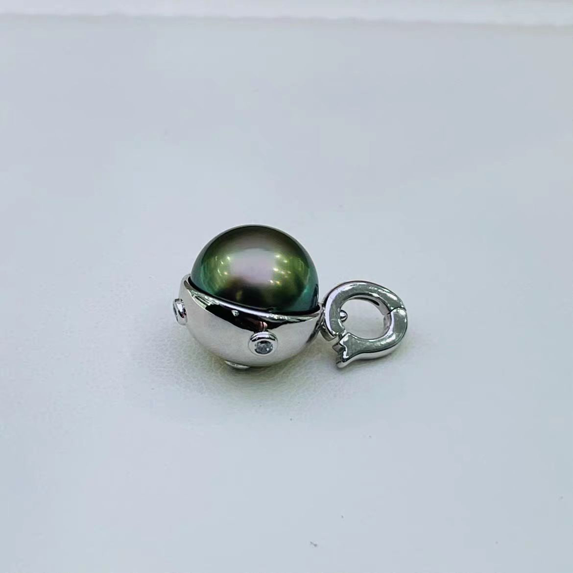 S925 silver universal buckle half wrapped pearl pendant accessory（without pearl）