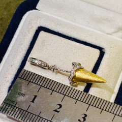 S925 Silver Ice Cream Pearl Pendant Universal Buckle Empty Support Accessory