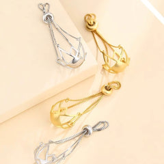 [A4] String Bag Design S925 Sterling Silver Cage Accessory  (Without Pearl)