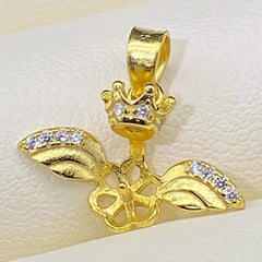 [A8]  Angel Wings Design S925 Sterling Silver Clasp Accessory  (Without Pearl)