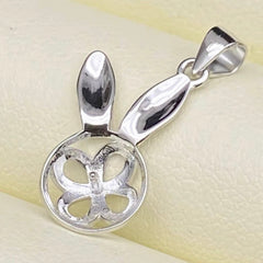 [A9]  Rabbit Design S925 Sterling Silver Clasp Accessory  (Without Pearl)