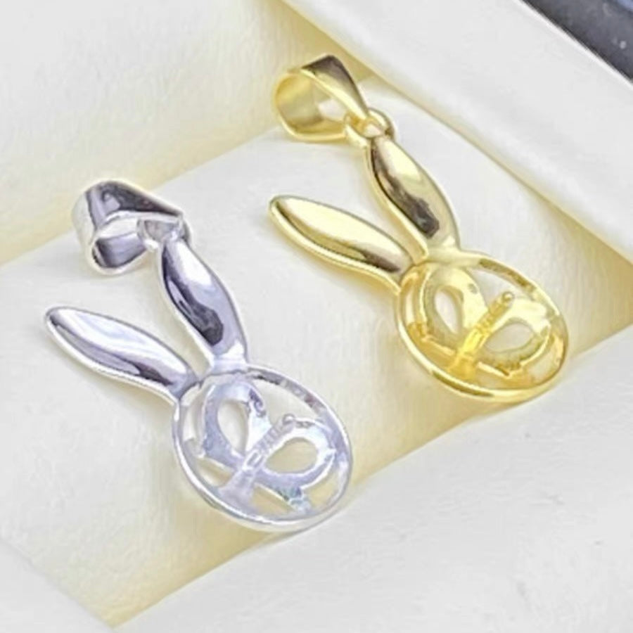 [A9]  Rabbit Design S925 Sterling Silver Clasp Accessory  (Without Pearl)