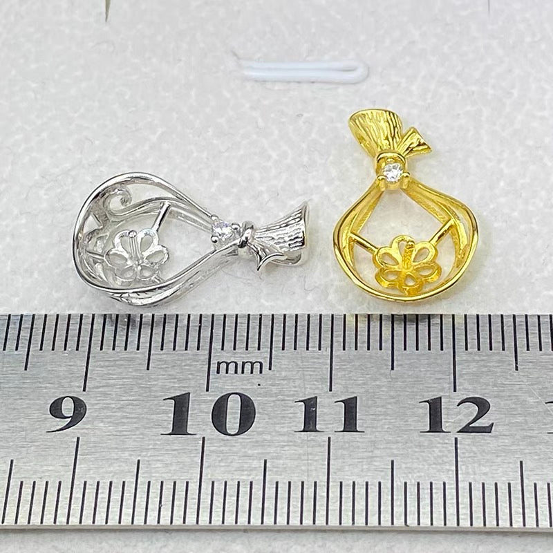 [A10]  Fishtail Design S925 Sterling Silver Clasp Accessory  (Without Pearl)