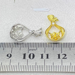 [A10]  Fishtail Design S925 Sterling Silver Clasp Accessory  (Without Pearl)