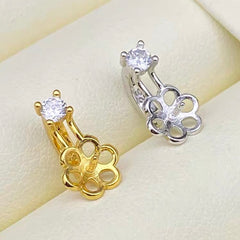 [A7]  Flower Design S925 Sterling Silver Universal Clasp Accessory  (Without Pearl)