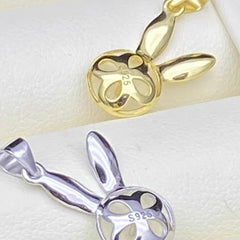 [A9]  Rabbit Design S925 Sterling Silver Clasp Accessory  (Without Pearl)