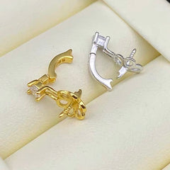[A7]  Flower Design S925 Sterling Silver Universal Clasp Accessory  (Without Pearl)